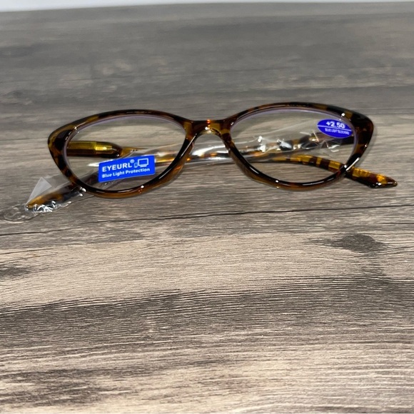 EYERUL +2.5 Blue Light Blocking Reading Glasses Tortoise Frame Women’s Readers - Picture 2 of 9